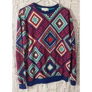 New 21 Men Geometric Aztec Sweatshirt Size Medium Unisex